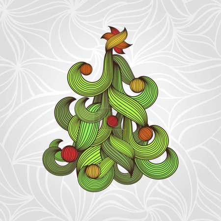 Ilustración de Hermoso árbol de Navidad, vector de ilustración - Imagen libre de derechos