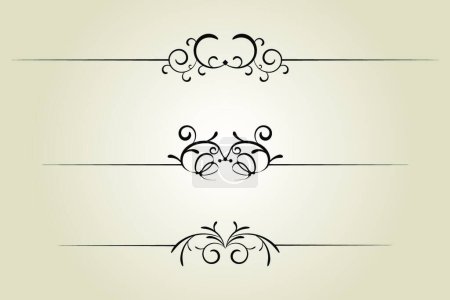 Illustration for Illustration of the Ornamental rule line - Royalty Free Image