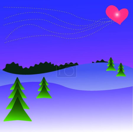 Illustration for Illustration of the heart card - Royalty Free Image