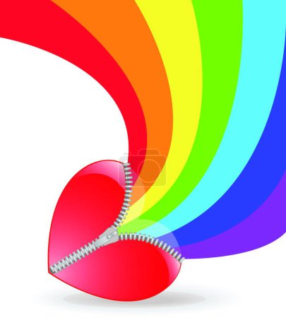 Illustration for Illustration of the heart with rainbow - Royalty Free Image