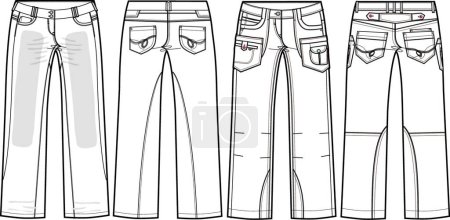 Illustration for "Ladies Jeans Boyfriend" vector illustration - Royalty Free Image