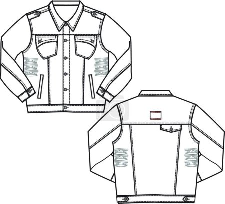 Illustration for "boy denim jacket" vector illustration - Royalty Free Image