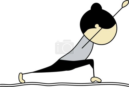 Téléchargez les illustrations : "Femme pratiquant le yoga "illustration vectorielle colorée - en licence libre de droit
