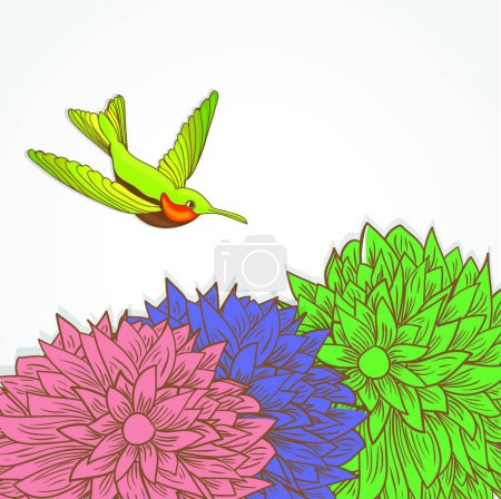 Ilustración de "Flor de peonía "vector colorido ilustración - Imagen libre de derechos