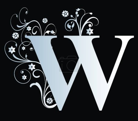 Ilustración de "letra mayúscula W "ilustración vectorial colorido - Imagen libre de derechos