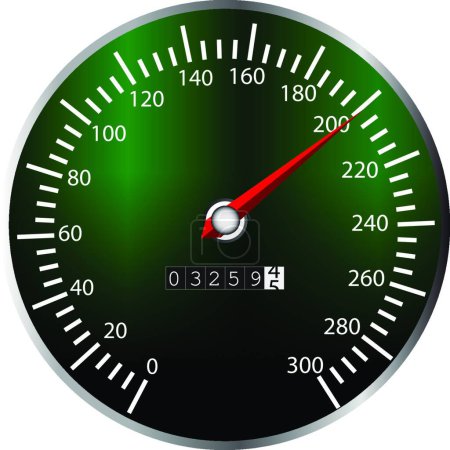Illustration for Tachometer colorful vector illustration - Royalty Free Image