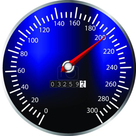Illustration for Tachometer colorful vector illustration - Royalty Free Image