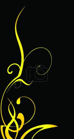Illustration for Yellow  ornate   vector illustration - Royalty Free Image