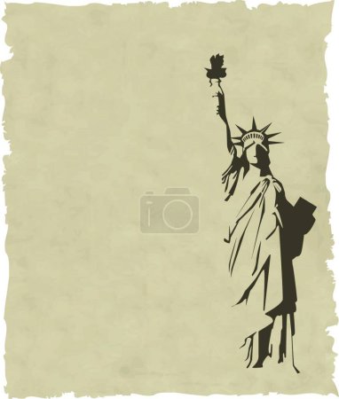 Téléchargez les illustrations : Illustration vectorielle moderne Statue de la Liberté - en licence libre de droit
