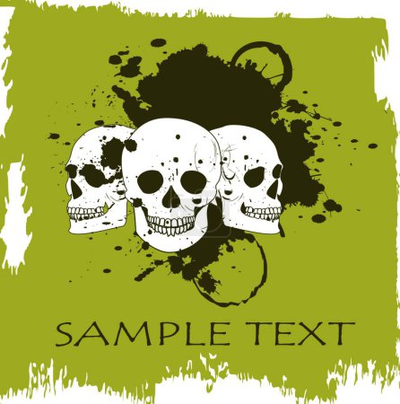 Illustration for Grunge vector skulls illustration - Royalty Free Image