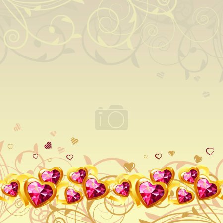 Ilustración de "Marco con corazones de oro
" - Imagen libre de derechos