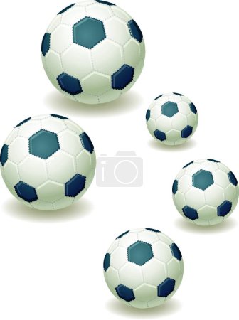 Téléchargez les illustrations : Balles de football de différentes tailles - en licence libre de droit