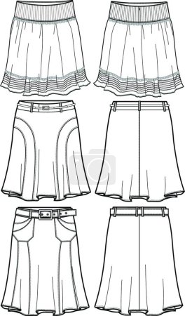 Illustration for Illustration of the lady fashion skirts - Royalty Free Image