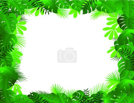 Téléchargez les illustrations : Illustration du fond des feuilles tropicales - en licence libre de droit