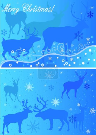 Téléchargez les illustrations : Modèle de carte de Noël, Illustration vectorielle - en licence libre de droit