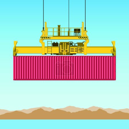 Illustration for Illustration of the Freight Container - Royalty Free Image