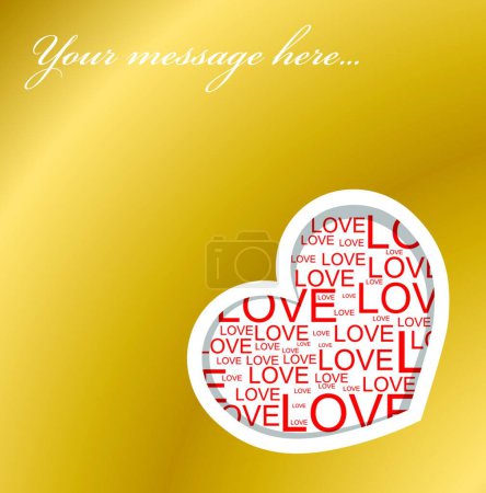 Ilustración de Ilustración de la tarjeta de amor de oro - Imagen libre de derechos