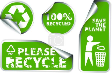 Illustration for Ecology and recycling icons set - Royalty Free Image