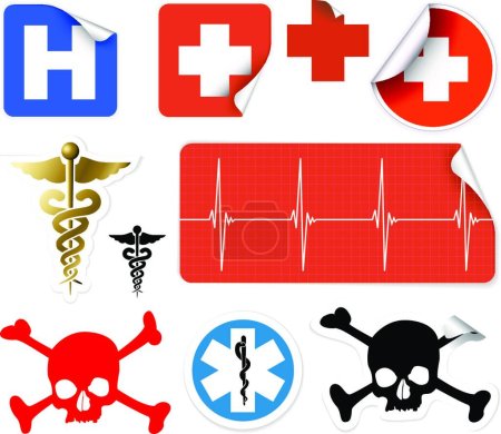 Téléchargez les illustrations : "Ensemble de divers symboles médicaux vectoriels
" - en licence libre de droit