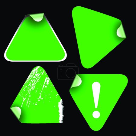 Illustration for Green triangle labels vector illustration - Royalty Free Image