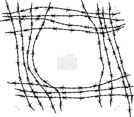 Illustration for Illustration of the barbed wire frame - Royalty Free Image