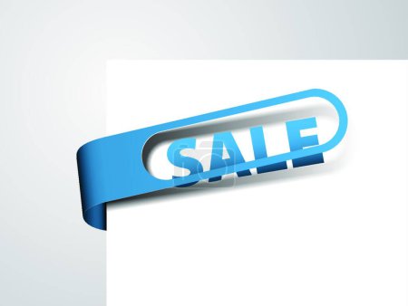 Illustration for Illustration of the Blue paper tag - Royalty Free Image