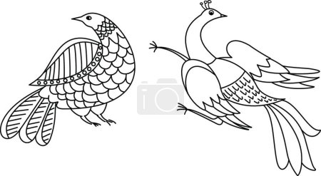 Illustration for Illustration of the retro birds pattern - Royalty Free Image