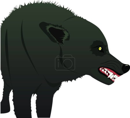 Illustration for Illustration of the Angry wolf - Royalty Free Image