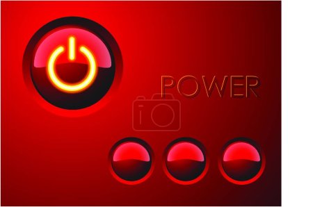 Illustration for Illustration of the Red power button - Royalty Free Image