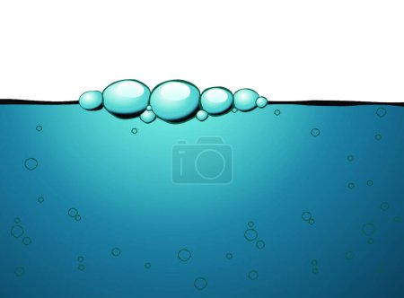 Illustration for Illustration of the Blue bubbles background - Royalty Free Image