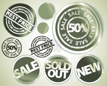Illustration for "Set of grunge sale labels badges and stickers" - Royalty Free Image