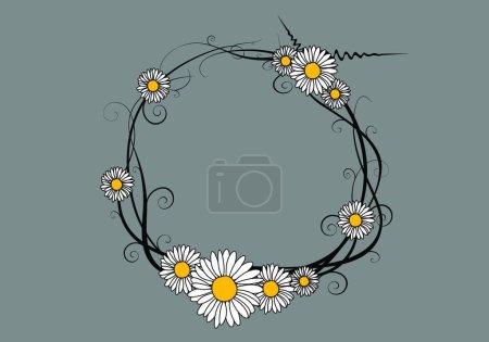 Illustration for Illustration of the Vector daisy frame - Royalty Free Image