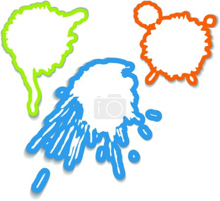 Illustration for Colorful spots and spatters as stickers - Royalty Free Image