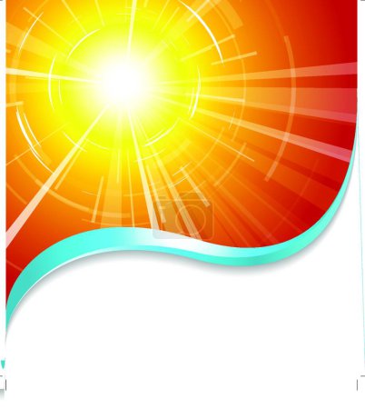 Illustration for Background with the hot summer sun - Royalty Free Image