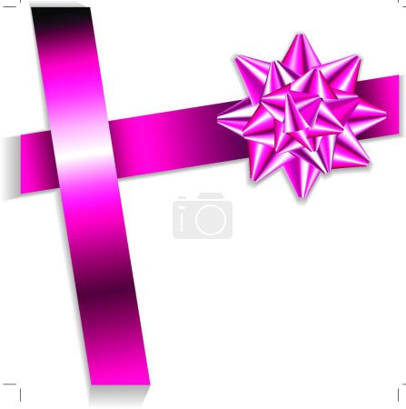 Illustration for Pink bow on a pink ribbon - Royalty Free Image