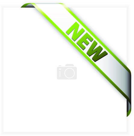 Ilustración de Nueva cinta de esquina blanca con borde verde - Imagen libre de derechos