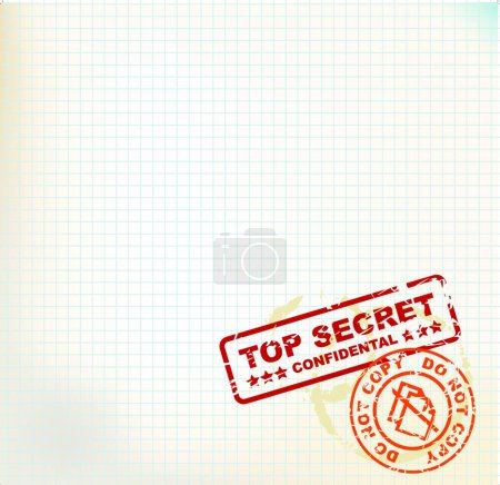 Téléchargez les illustrations : Papier avec timbres Top Secret - en licence libre de droit