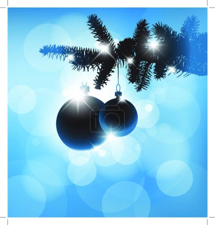 Illustration for "Christmas wreath hanging on wooden wall with grunge effect" - Royalty Free Image