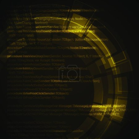 Illustration for Abstract dark yellow technical background - Royalty Free Image
