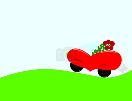 Illustration for Illustration of the car of love - Royalty Free Image