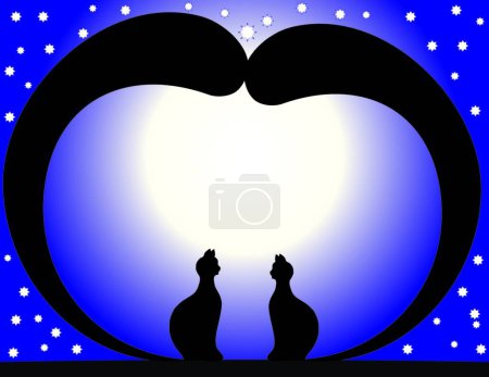 Illustration for Illustration of the In Love cats - Royalty Free Image