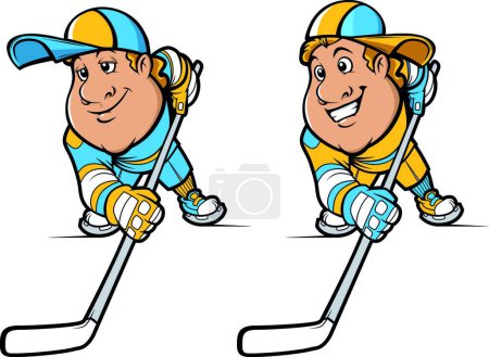 Illustration for Cartoon Hockey Players Set - Royalty Free Image