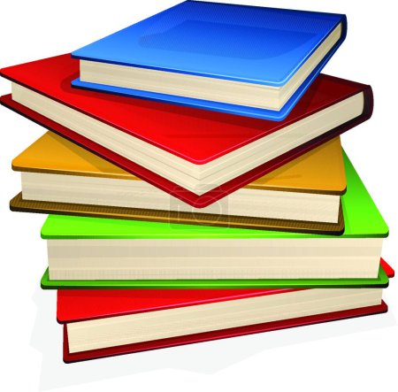 Illustration for Illustration of the pile of books - Royalty Free Image