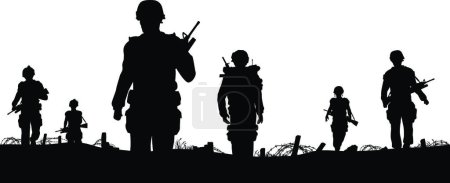 Ilustración de Ilustración de las tropas en primer plano - Imagen libre de derechos