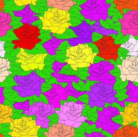 Illustration for Greeting poster Background with roses flowers - Royalty Free Image