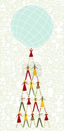 Ilustración de "Corona de Navidad colgando en la pared de madera con efecto grunge" - Imagen libre de derechos