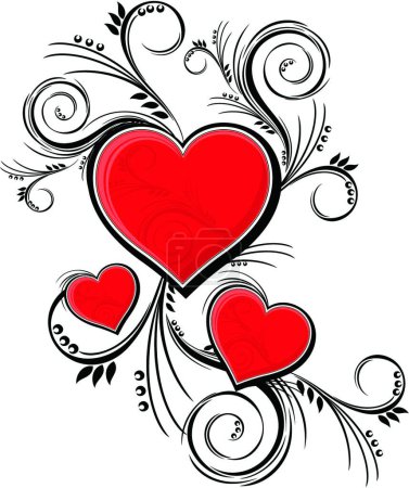 Téléchargez les illustrations : Coeur d'amour, illustration vectorielle - en licence libre de droit