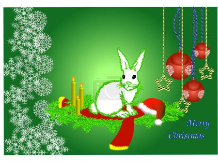 Illustration for Illustration of the  white hare - Royalty Free Image