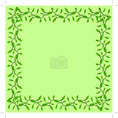 Illustration for Illustration of the Olive Branches Frame - Royalty Free Image