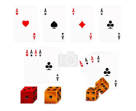 Illustration for Illustration of the cards and dice - Royalty Free Image